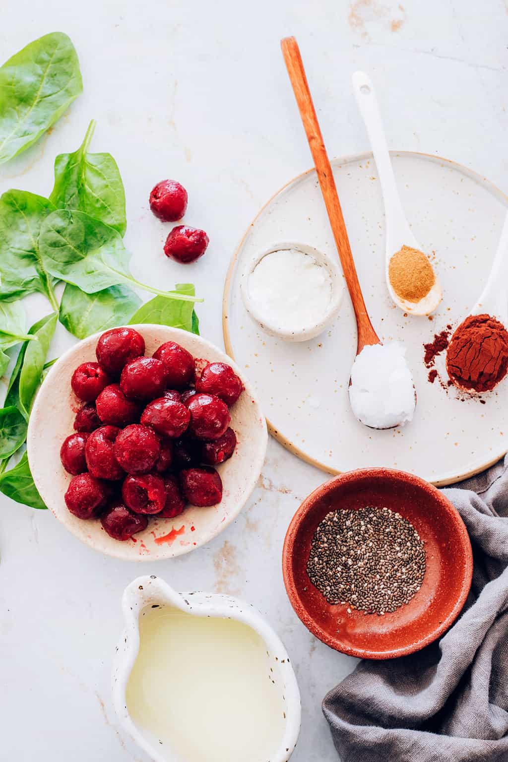 Ingredients for Cherry Collagen Smoothie