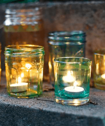 Tinted Glass Votives | Homemade Glow